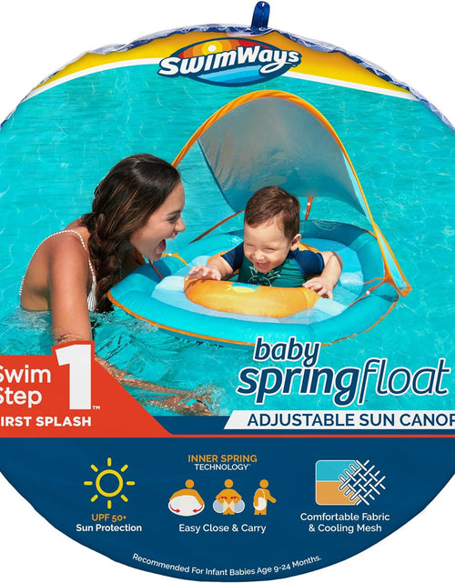 Load image into Gallery viewer, 11649 Baby Spring Float Activity Center with Sun Canopy, Green Fish
