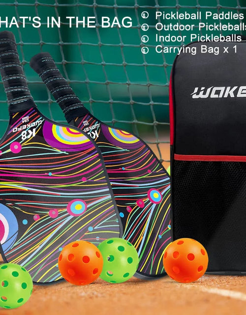 Load image into Gallery viewer, Professional Pickleball Paddles Set: USAPA Approved Pickleball Paddle Graphite Carbon Pickleball Rackets, Pickleball Paddles Set of 2 with 1 Bag and 4 Pickleballs
