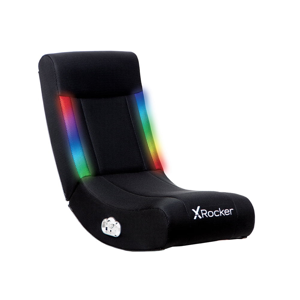 Solo RGB Audio Floor Rocker Gaming Chair, Black Mesh 29.33 in X 14.96 in X 24.21 In