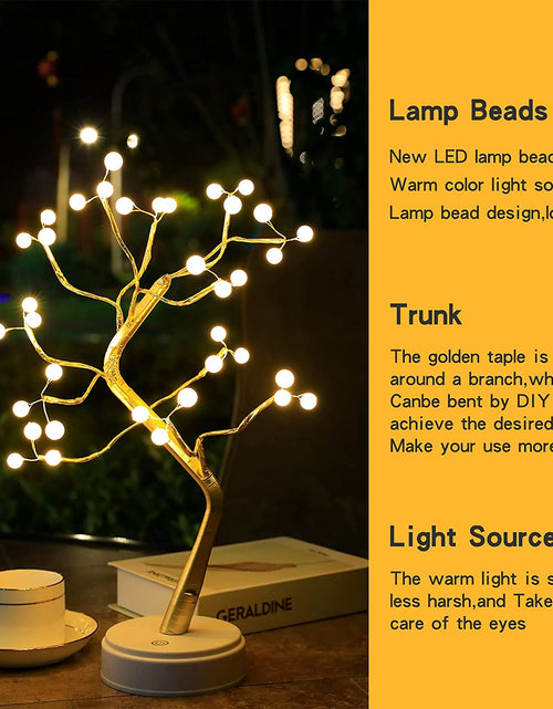 Load image into Gallery viewer, Sparkly Tree Lamp Table Top ,Fairy Lights Spirit Tree,Bonsai Tree Light, LED Tree Lamp,Twinkling Tree -Batteries/Usb Operated Fairy Light Tree Decoration for Room,Wedding,Bedroom,Gifts (36 LED Pearl)
