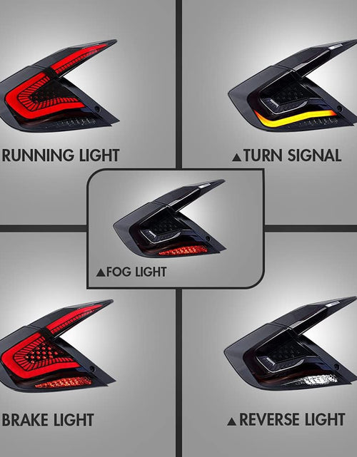 Load image into Gallery viewer, New Taillights for Honda Civic Sedan Tail Light 2016-2021 LX Touring EX EX-L Sport 10Th Gen Accessories Smoke Led Sequential Turn Signal Animation Rear Lights DRL Custom FC1 Back Lamp Replacement (S4)
