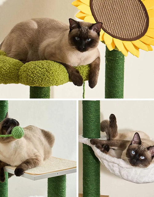 Load image into Gallery viewer, Multi-Functional Cat Cabinet with 4 Platforms, Reinforced Base, Heavy-Duty Sisal Scratching Posts, Detachable Carpet, and Interactive Ball - Cat Cabinet
