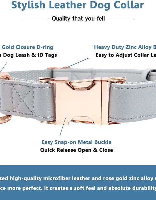 Load image into Gallery viewer, Soft Leather Dog Collar and Leash (6.6&#39;) Set - Stylish Rose Gold Heavy Duty Metal Buckle, 4 Adjustable Lengths Leash for Small Medium Large Dogs - Comfortable &amp; Easy to Clean
