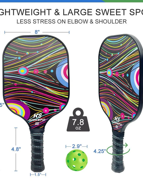 Load image into Gallery viewer, Professional Pickleball Paddles Set: USAPA Approved Pickleball Paddle Graphite Carbon Pickleball Rackets, Pickleball Paddles Set of 2 with 1 Bag and 4 Pickleballs
