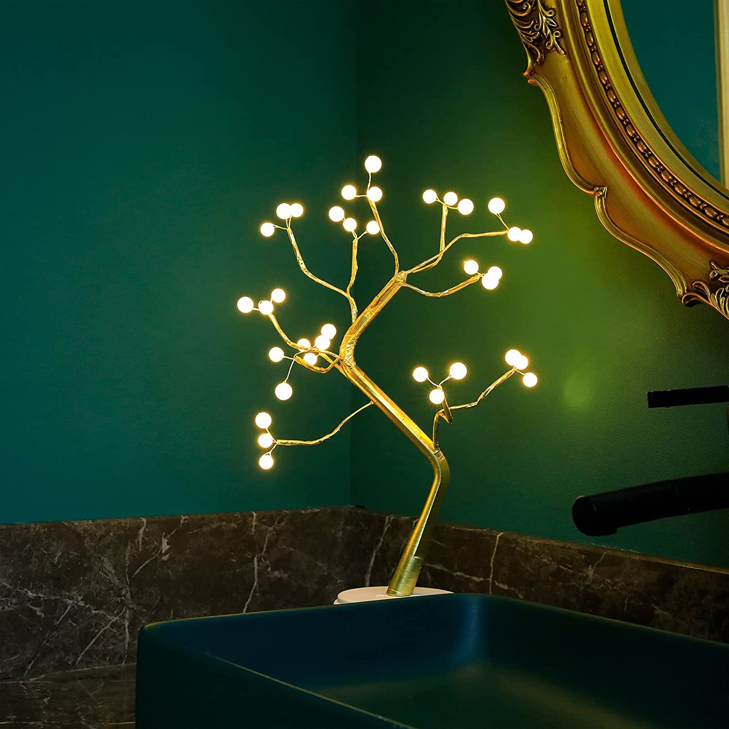 Sparkly Tree Lamp Table Top ,Fairy Lights Spirit Tree,Bonsai Tree Light, LED Tree Lamp,Twinkling Tree -Batteries/Usb Operated Fairy Light Tree Decoration for Room,Wedding,Bedroom,Gifts (36 LED Pearl)